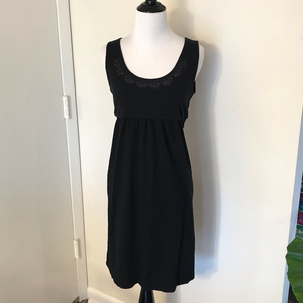 Ann Taylor LOFT Beaded Babydoll Dress Medium